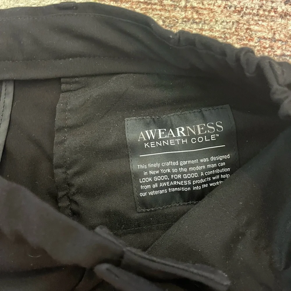 Awearness Kenneth Cole Modern Fit Dress Pants Black Slacks Men’s Size 32 x 30